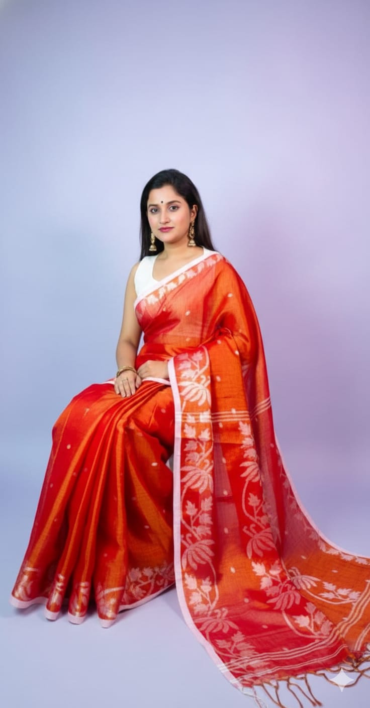 Pure Raga Tissue Jamdani Saree