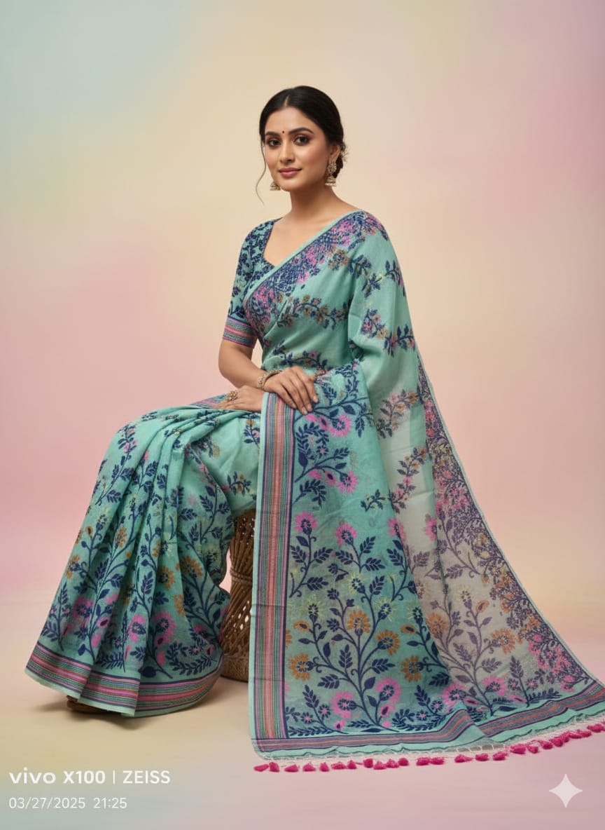 Resham Dhakai Jamdani Saree