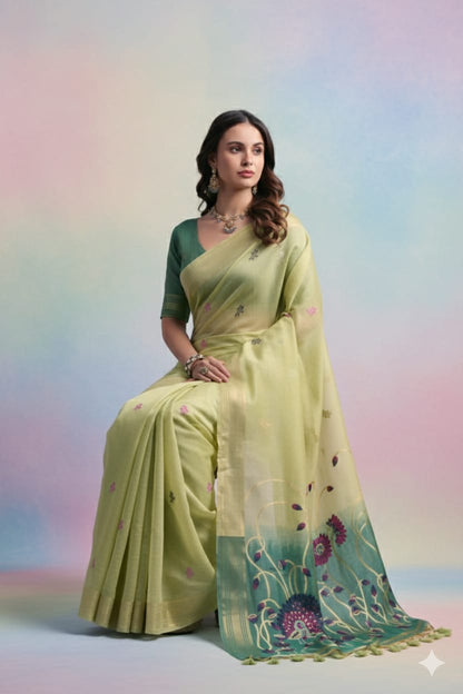 Soft Muga Cotton Saree