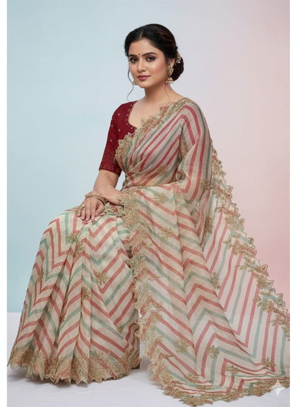 Pure Khadi Organza Saree (D-0311)