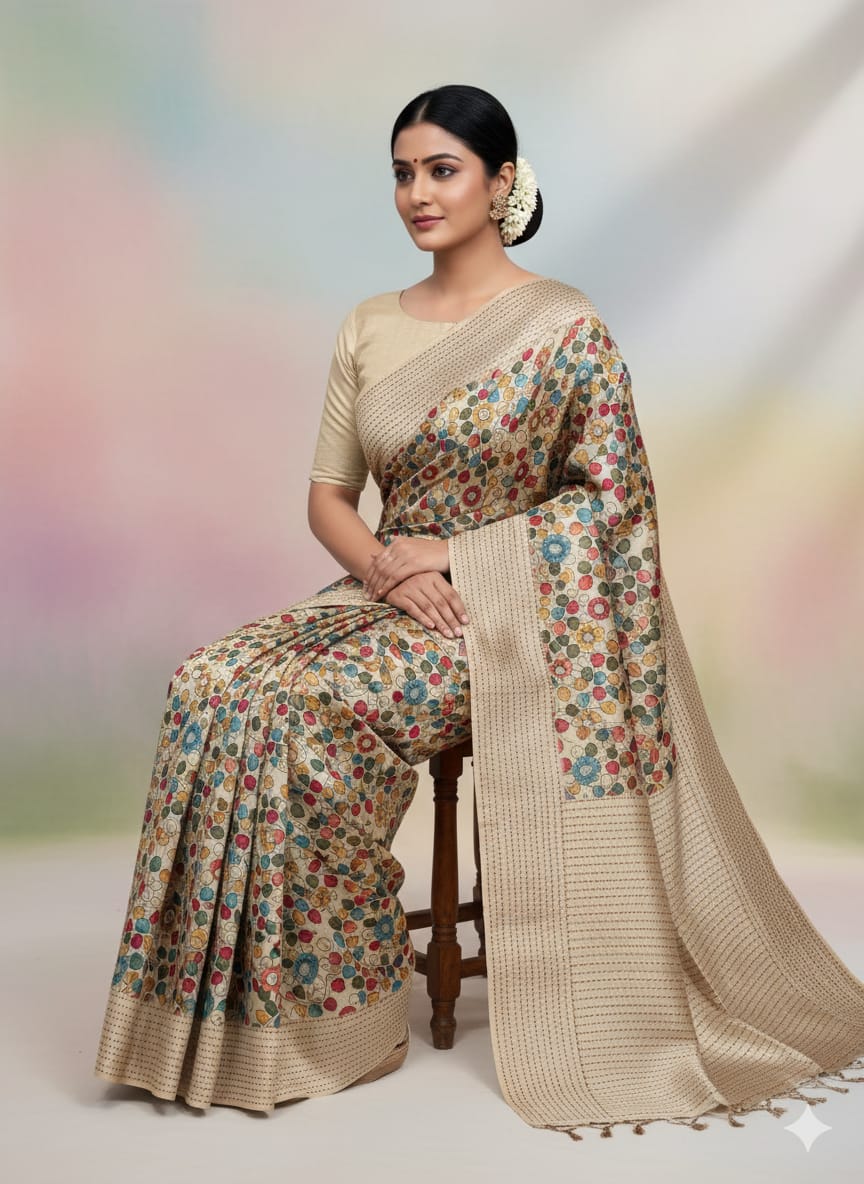Tassar Katha Silk Saree
