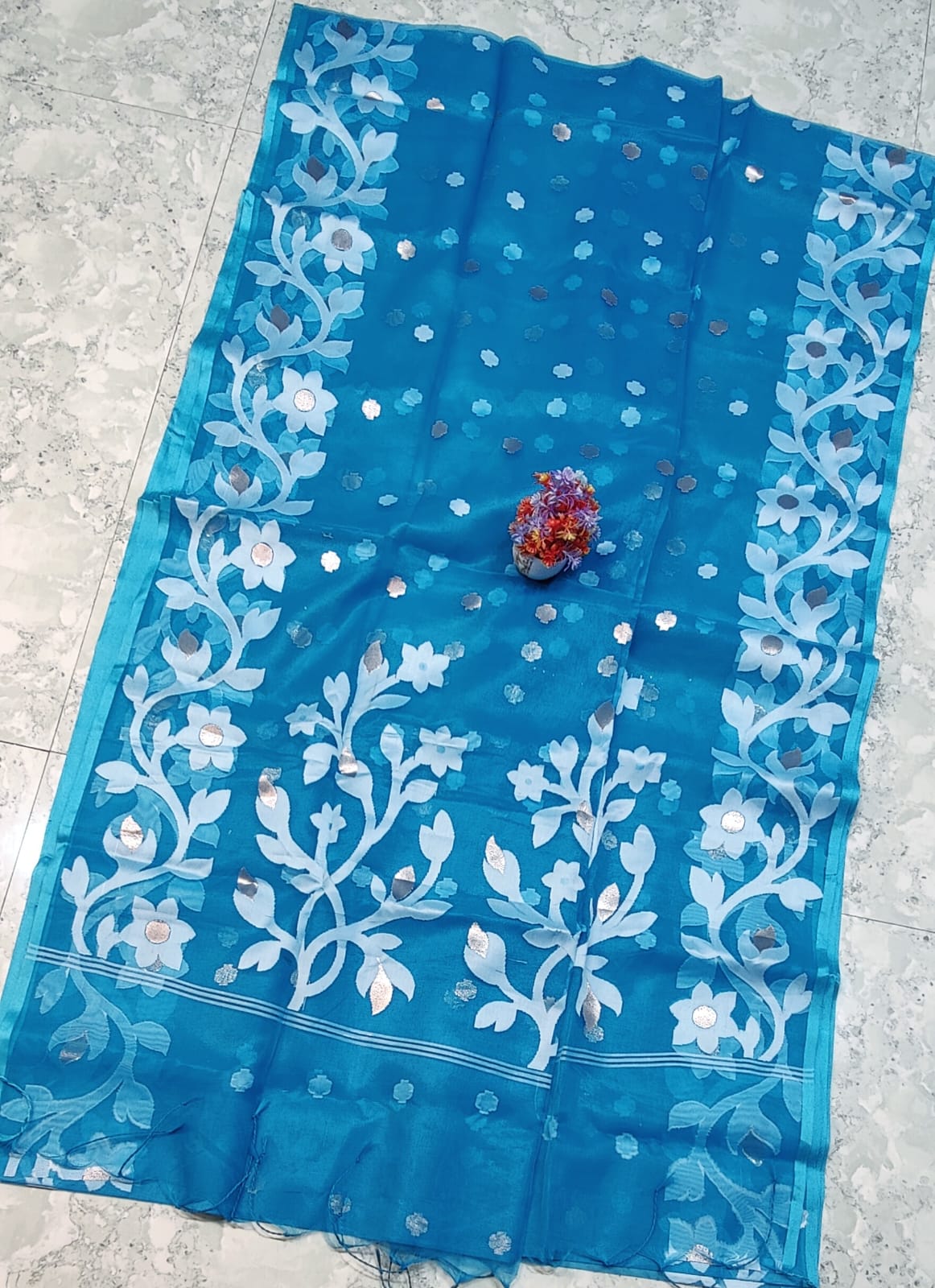 Muslin Jamdani Silk Saree