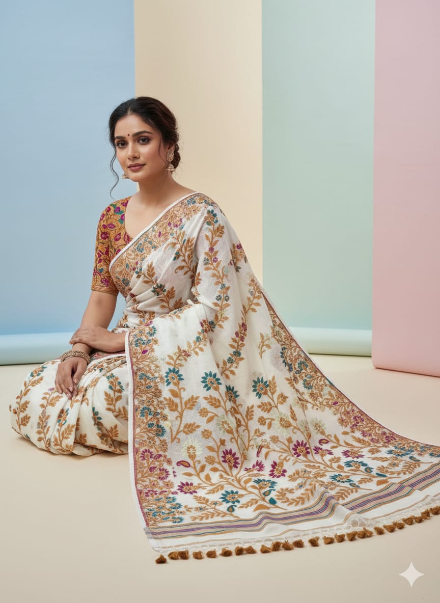 Resham Dhakai Jamdani Saree