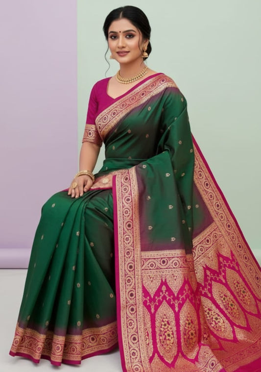 Contrast Bridal Banarasi Saree