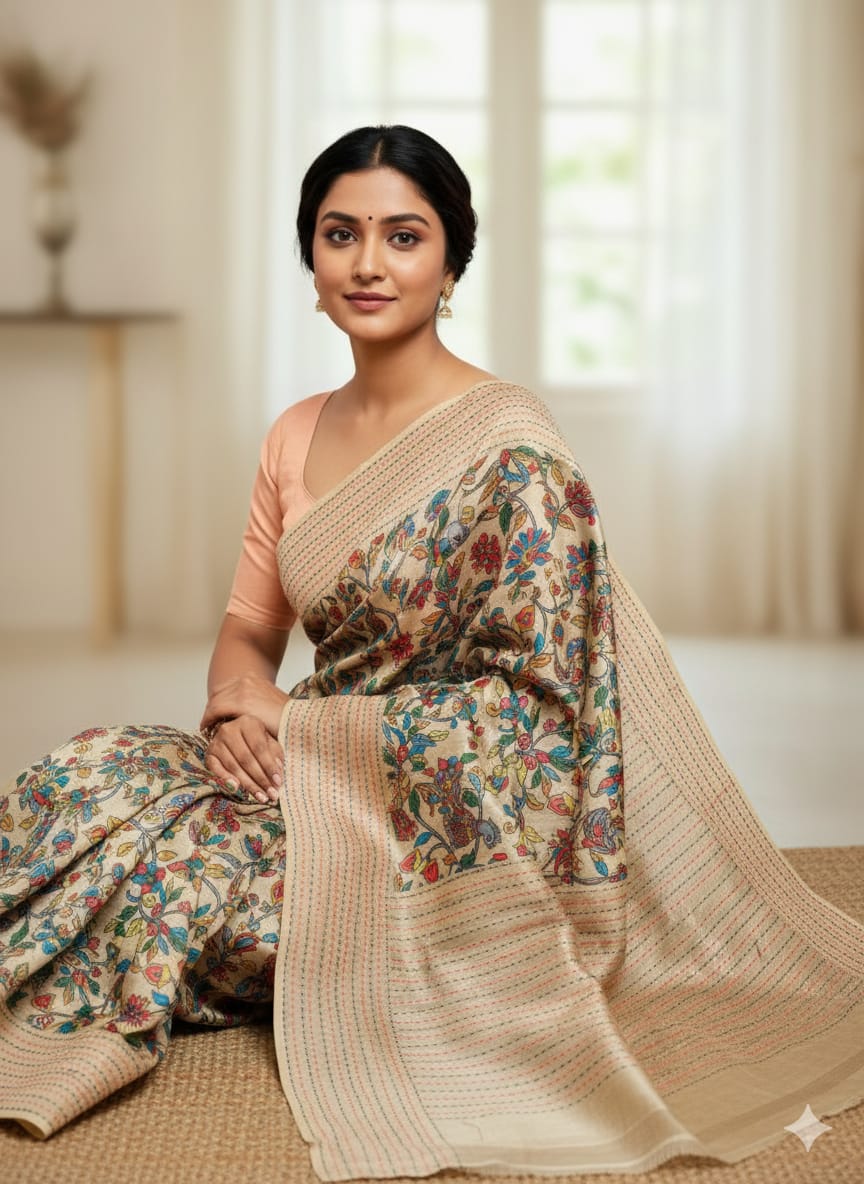 Tassar Katha Silk Saree