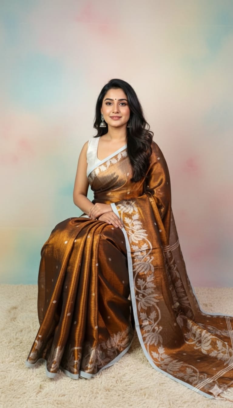 Pure Raga Tissue Jamdani Saree