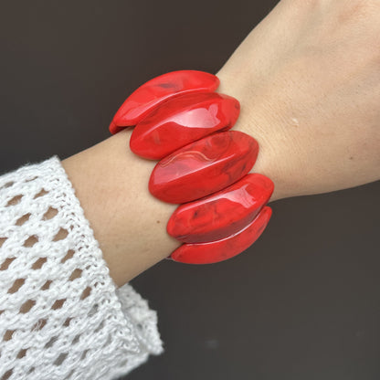 European And American Simple Geometric Blooming Red Bracelet
