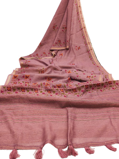 Women Soft Silk Tasapa Saree With Zari Border