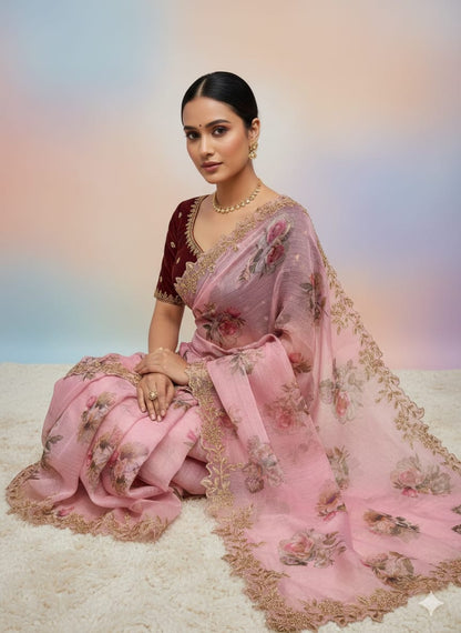 Pure Khadi Organza Saree (D-0311)