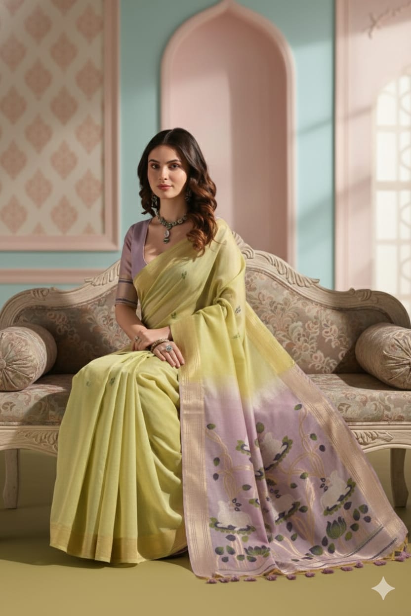 Soft Muga Cotton Saree