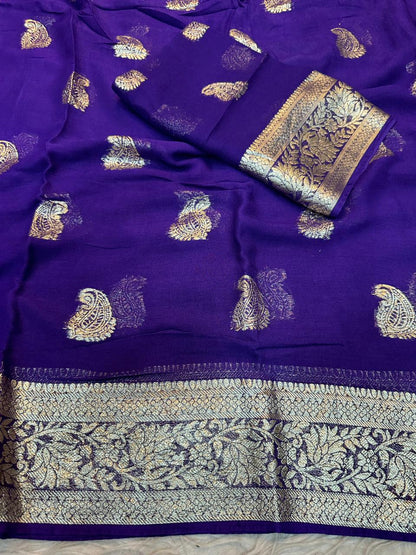 Viscose Georgette Saree With Running Blouse ( J-0709 )