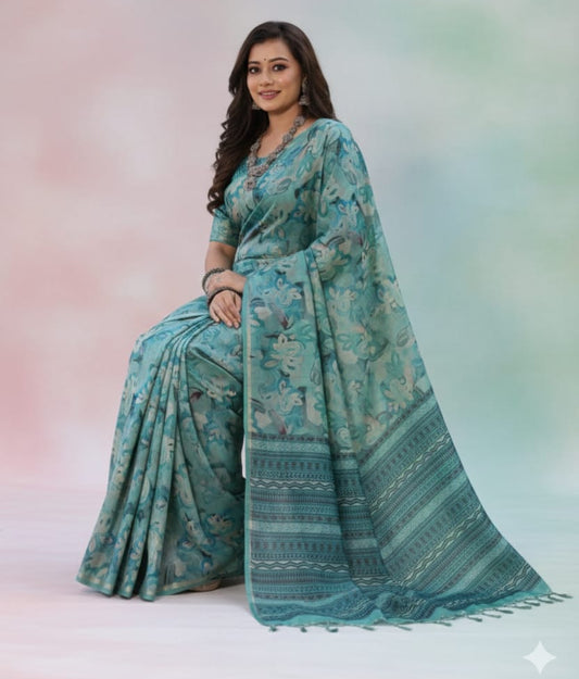 Soft Desi Tussar Silk Saree