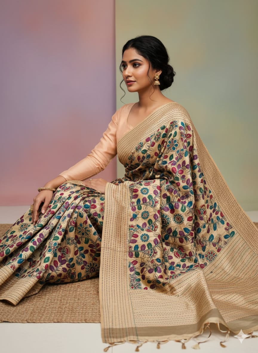 Tassar Katha Silk Saree