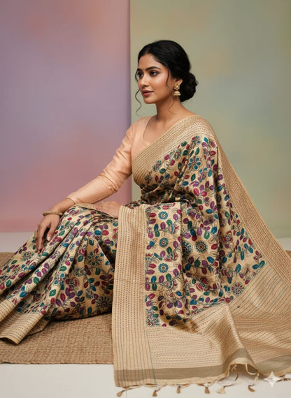 Tassar Katha Silk Saree