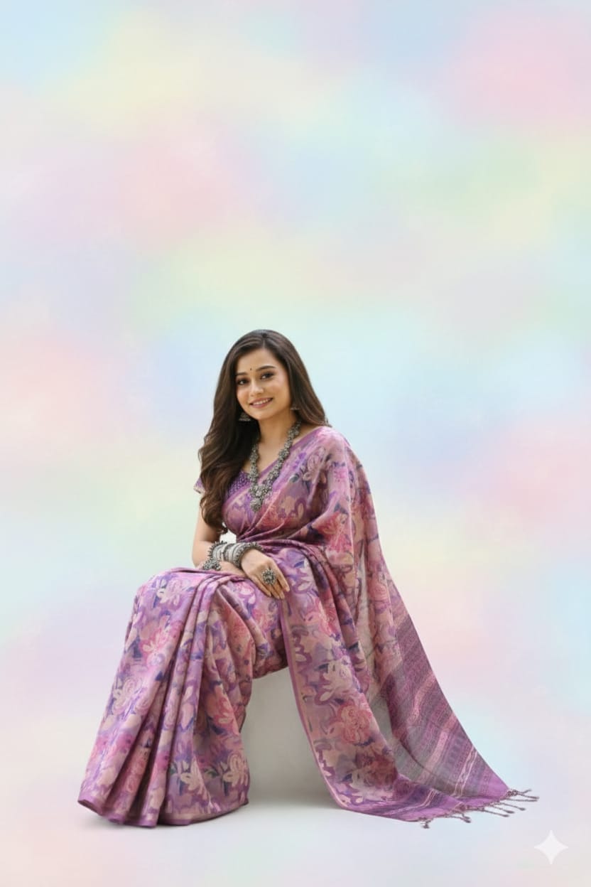 Soft Desi Tussar Silk Saree