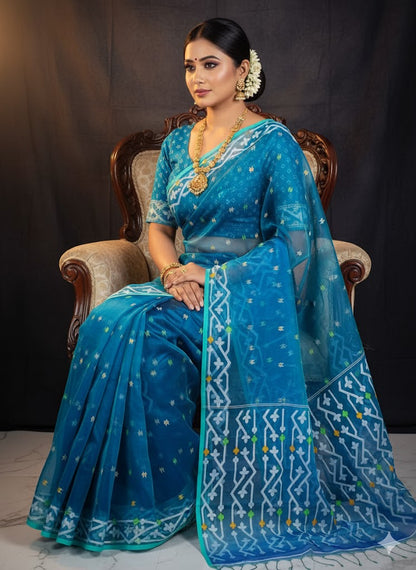Mina Muslin Banarasi  Saree