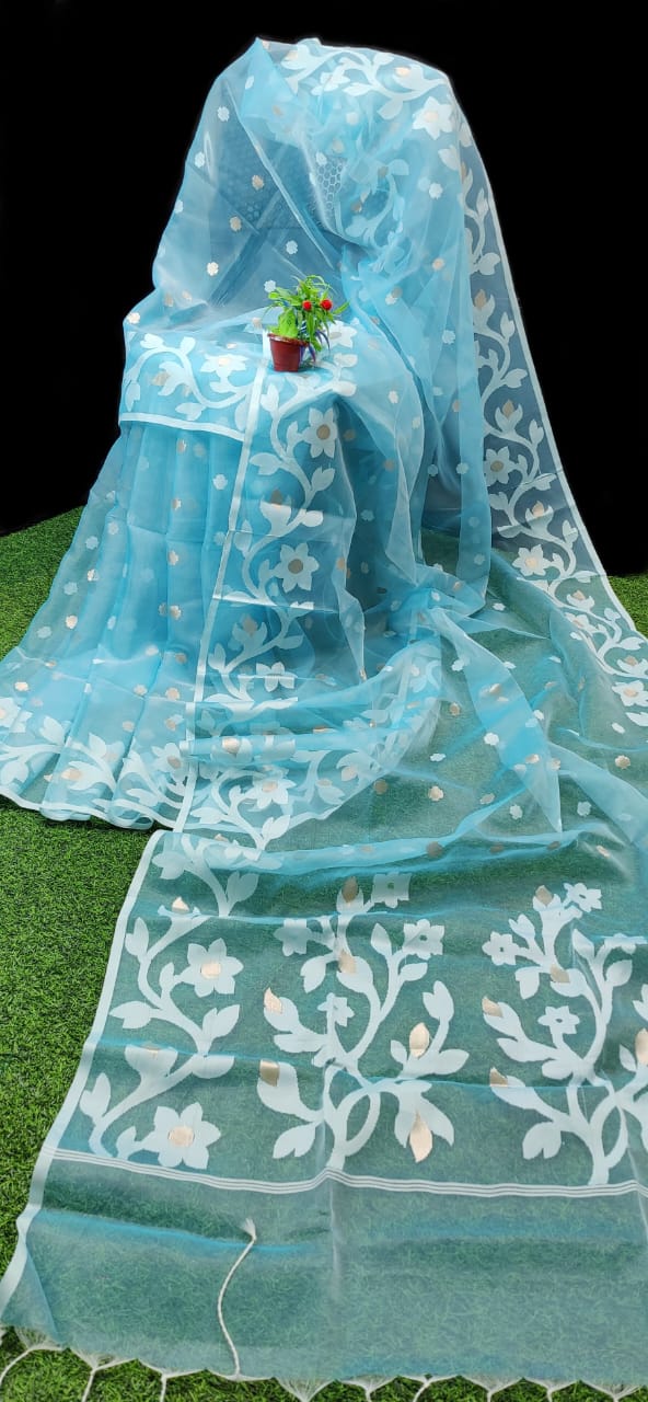 Muslin Jamdani Silk Saree