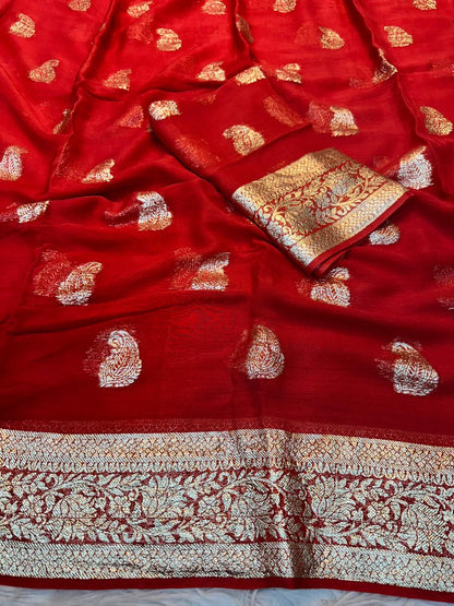 Viscose Georgette Saree With Running Blouse ( J-0709 )