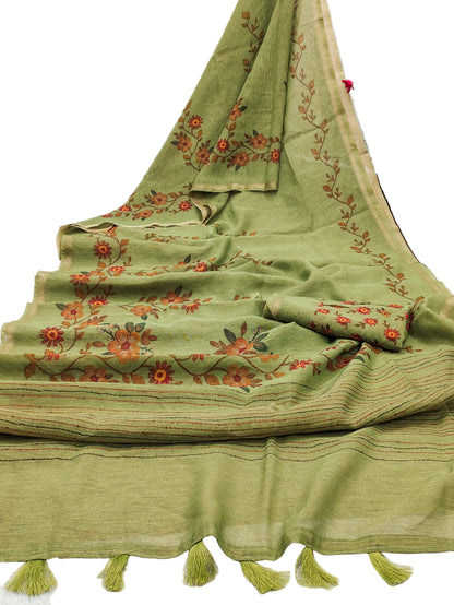 Women Soft Silk Tasapa Saree With Zari Border