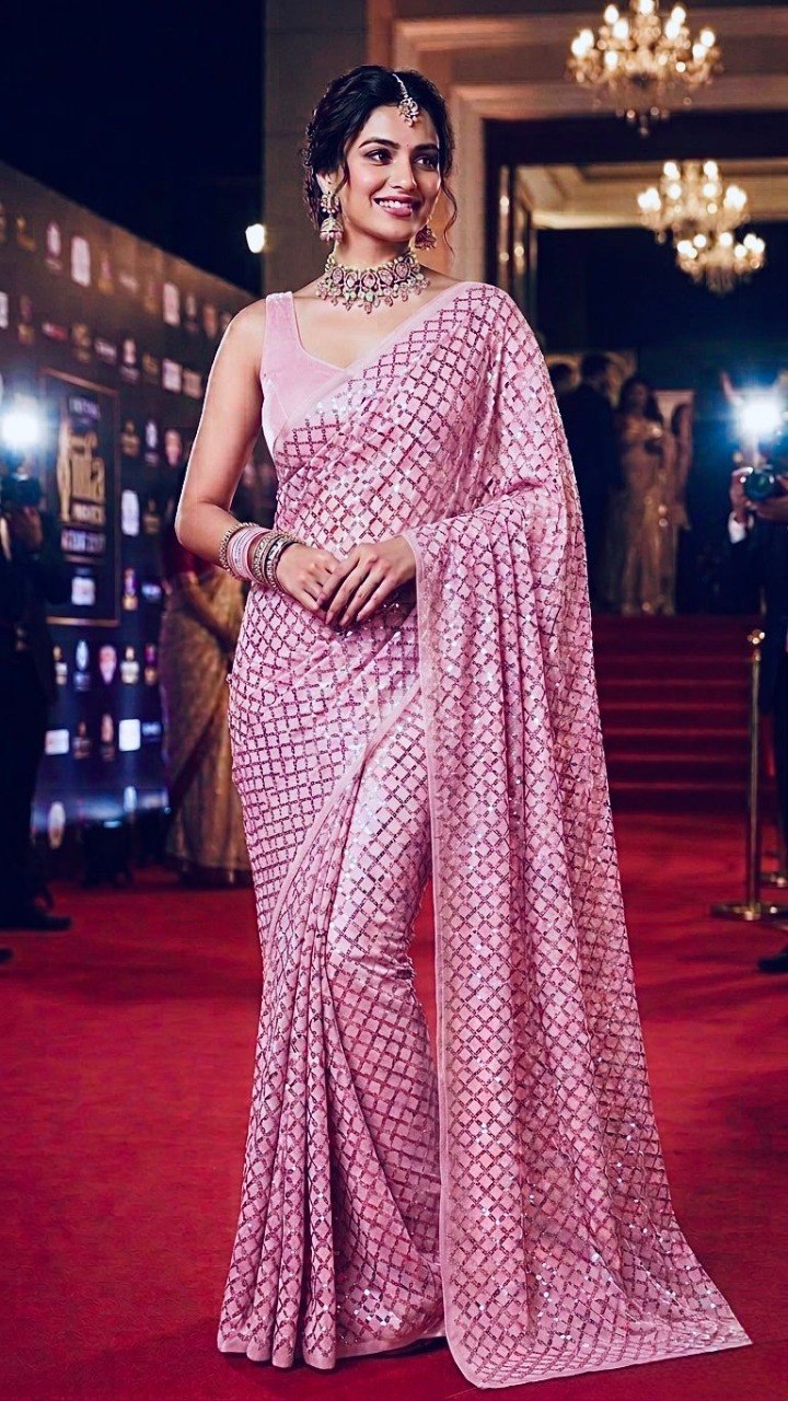 FAUX GEORGETTE FABRIC WITH HEAVY FULL SEQUINS WORK SAREE