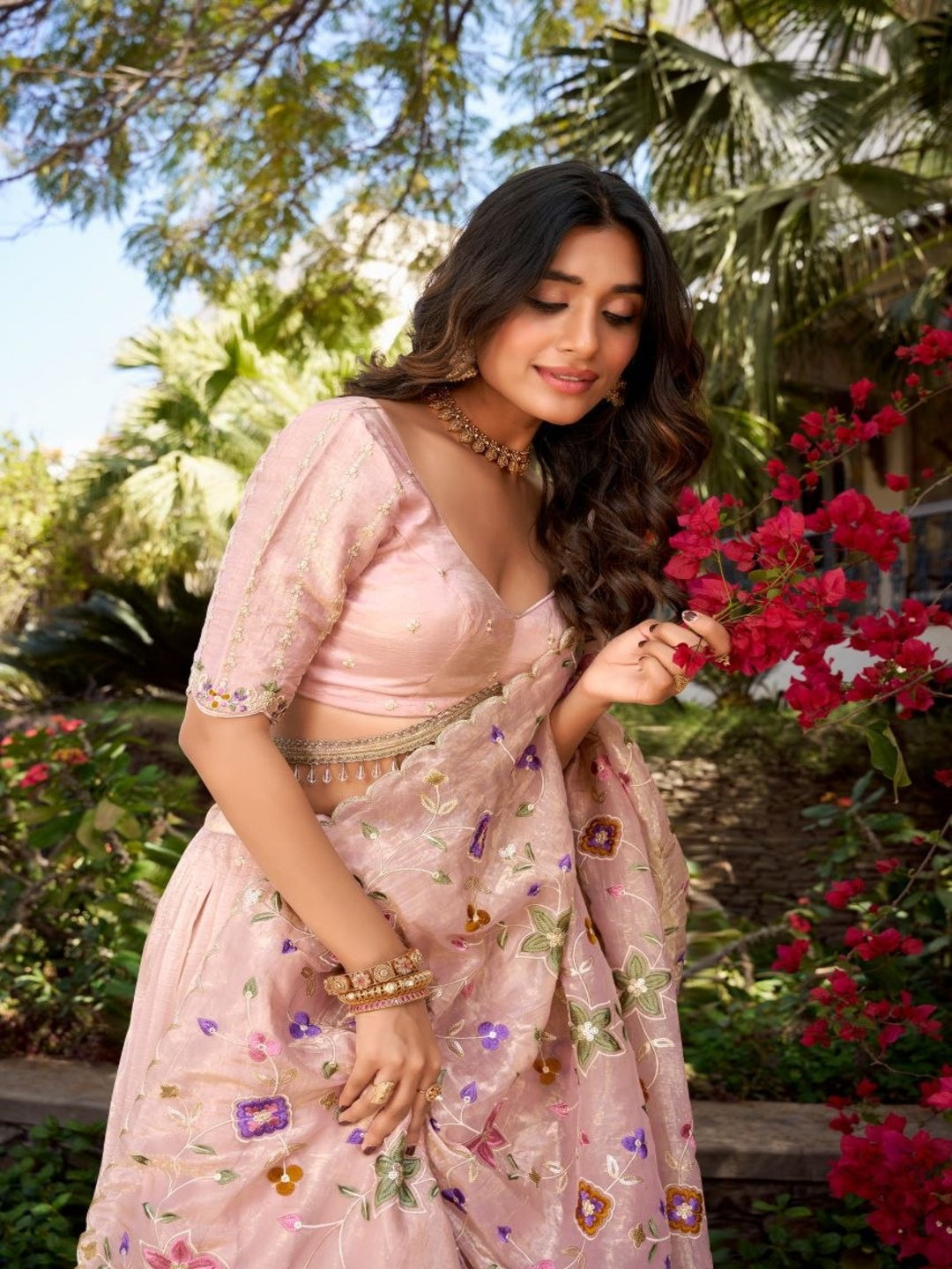 Pink Embellished Lehenga Choli with Dupatta for Wedding &amp; Festive Wear