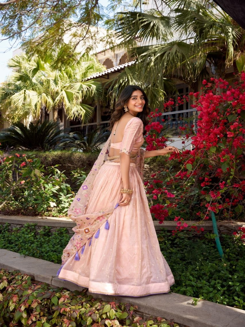Pink Embellished Lehenga Choli with Dupatta for Wedding &amp; Festive Wear