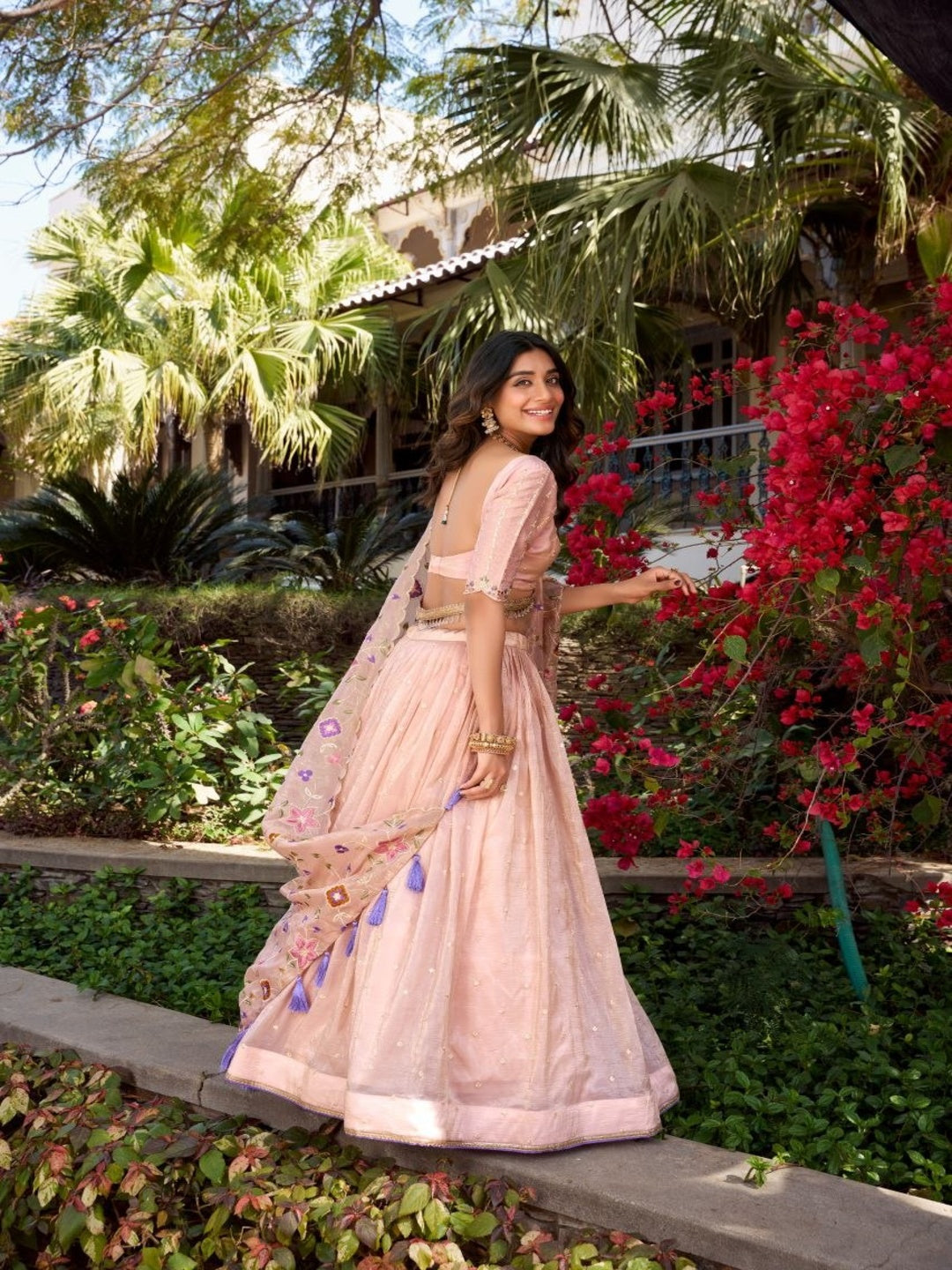 Pink Embellished Lehenga Choli with Dupatta for Wedding &amp; Festive Wear