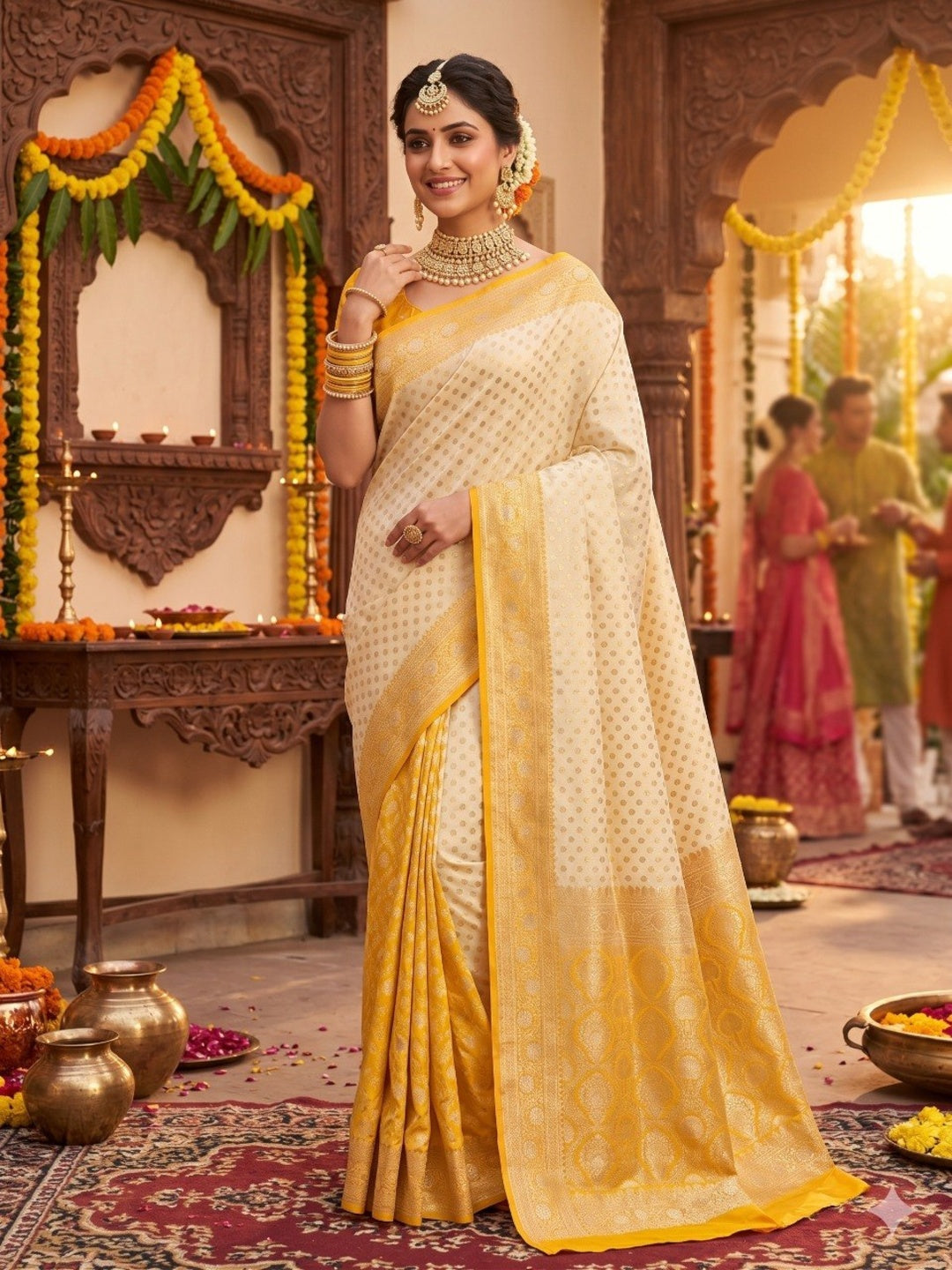 Woven Design Zari Art Silk Banarasi Saree