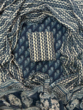 Navy Blue Unstitched 3pc Suit Cotton Suit Printed Solid Work