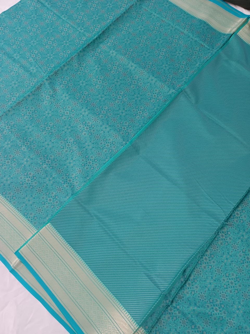 Soft Silk Sky Blue Woven Design Saree with Unstitched Blouse