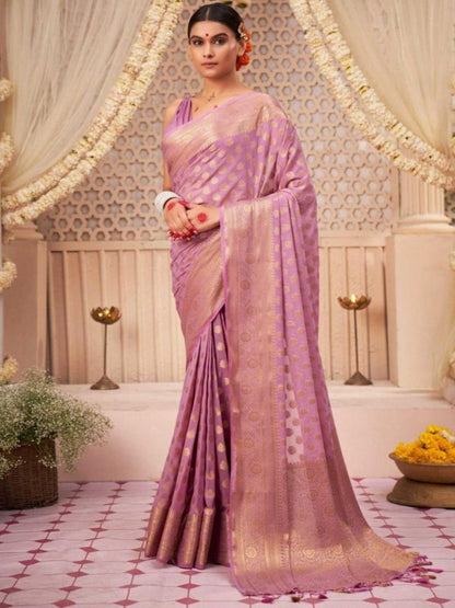Banarasi Soft Silk Solid Jacquard Weave Saree
