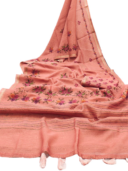 Women Soft Silk Tasapa Saree With Zari Border