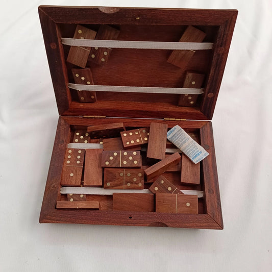 Sheesham wood/Rosewood Book shape Domino Dice with Storage case