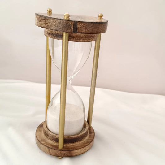 Sand Timer 5 Minutes Brass & Sheesham wood/Rosewood 5.5 inch