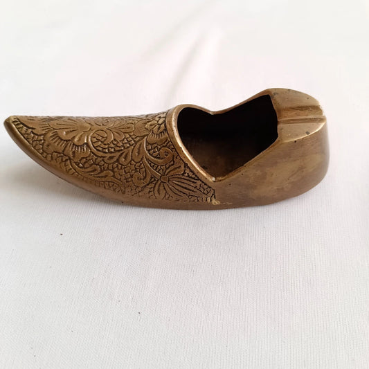 Handcrafted Indian Brass Shoe Ashtray