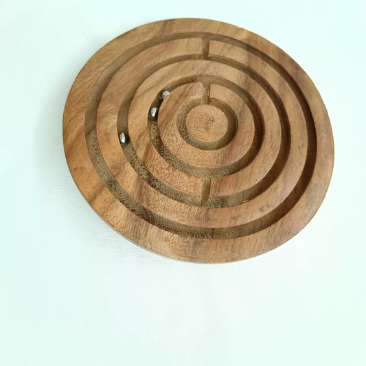 Sheesham wood/Rosewood Labyrinth Board Game Ball in Maze Puzzle Game Handcrafted