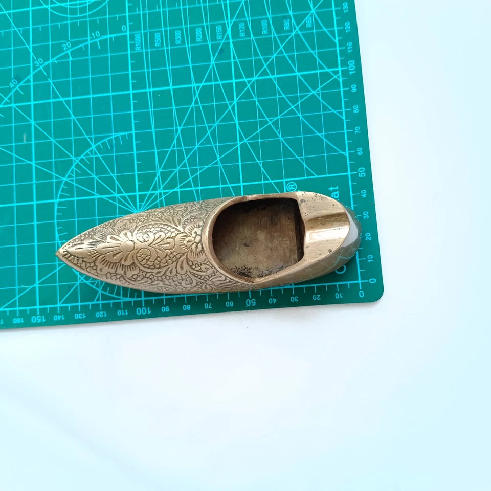 Handcrafted Indian Brass Shoe Ashtray