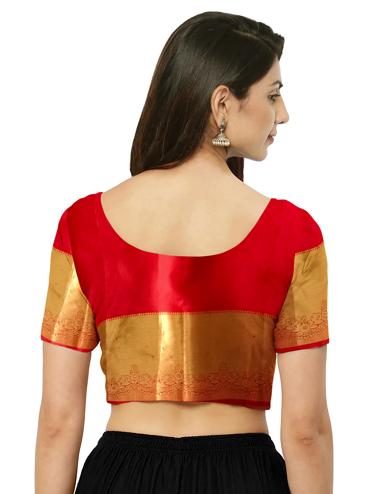 Saree Kanjivaram Pure silk Red Golden fully Woven Sari wedding partywear