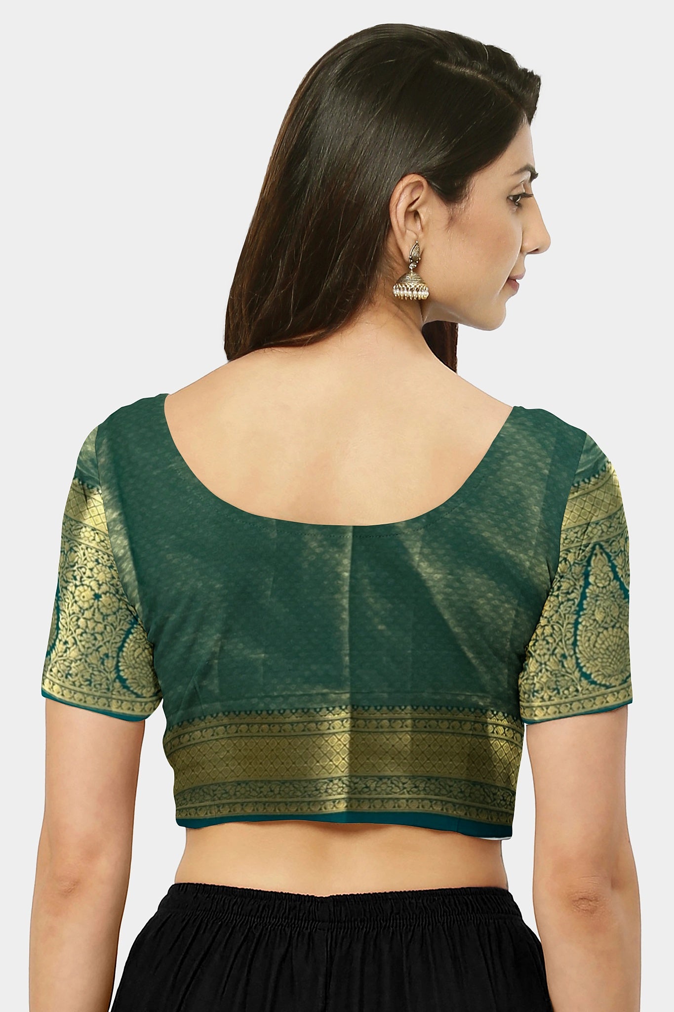Saree tissue silk Green and golden Sari wedding partywear festive