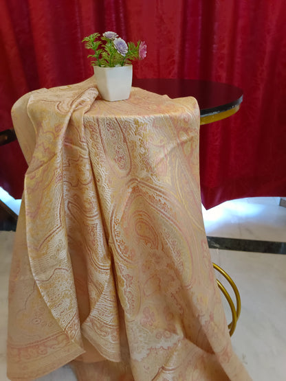 Jamawar 100% Silk Stole Scarf Shawl Neck Wrap Reversible